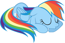 Size: 5817x3881 | Tagged: safe, artist:waranto, character:rainbow dash, absurd resolution, female, simple background, sleeping, solo, transparent background, vector