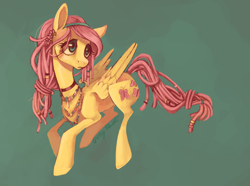 Size: 1884x1405 | Tagged: safe, artist:graypaint, character:fluttershy, alternate hairstyle, female, hippie, hippieshy, solo