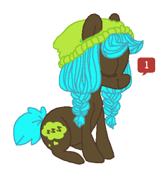 Size: 458x481 | Tagged: safe, artist:spideride, oc, oc only, oc:catnip, species:earth pony, species:pony, beanie, braid, clothing, female, hat, mare, simple background, solo, transparent background