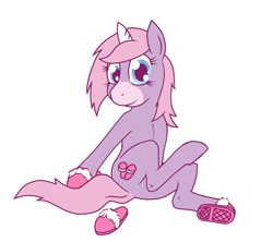 Size: 1160x1028 | Tagged: safe, artist:dreadlime, clothing, slippers, solo, stompy slippers, unusual unicorn