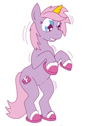 Size: 4257x6067 | Tagged: safe, artist:dreadlime, species:pony, absurd resolution, bipedal, clothing, slippers, solo, stompy slippers, unusual unicorn