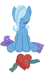 Size: 613x1000 | Tagged: safe, artist:manateemckenzie, character:trixie, species:pony, species:unicorn, g4, female, mare, rejection, sad, simple background, sitting, solo, transparent background
