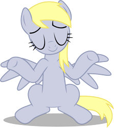 Size: 2500x2800 | Tagged: safe, artist:alterhouse, character:derpy hooves, species:pegasus, species:pony, episode:rainbow falls, g4, my little pony: friendship is magic, female, mare, shrug, simple background, solo, the grey one's glorious return, transparent background, vector