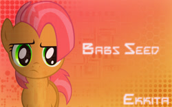 Size: 1920x1200 | Tagged: safe, artist:ekkitathefilly, artist:soren-the-owl, edit, character:babs seed, species:earth pony, species:pony, female, filly, solo, transparent flesh, vector, wallpaper, wallpaper edit