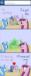 Size: 792x1920 | Tagged: safe, artist:tootootaloo, character:princess cadance, character:princess celestia, character:princess luna, character:trixie, species:alicorn, species:pony, species:unicorn, ship:princest, ask, ask princess luna, ball of violence, cewestia, cute, female, fight, filly, heart, incest, lesbian, love, love magic, magic, power of love, princess of love, s1 luna, shipping, shocked, tumblr, woona, younger