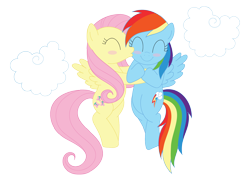 Size: 1600x1156 | Tagged: safe, artist:daieny, character:fluttershy, character:rainbow dash, ship:flutterdash, cute, female, lesbian, love, shipping