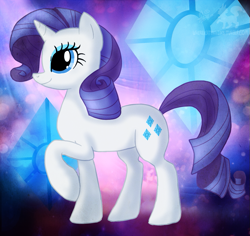 Size: 909x859 | Tagged: safe, artist:thepipefox, character:rarity, species:pony, species:unicorn, cutie mark, female, mare, profile, raised hoof, smiling, solo
