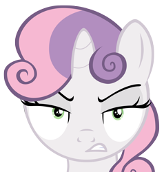 Size: 4028x4232 | Tagged: safe, artist:mrbrandonmac, character:sweetie belle, absurd resolution, angry, female, looking at you, simple background, solo, transparent background, vector