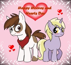 Size: 539x496 | Tagged: safe, artist:estevangel, character:dinky hooves, character:pipsqueak, ship:dinkysqueak, episode:hearts and hooves day, g4, my little pony: friendship is magic, couple, female, male, shipping, straight, valentine's day