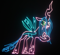 Size: 2899x2652 | Tagged: safe, artist:laserpon3, character:queen chrysalis, female, laser, photo, solo