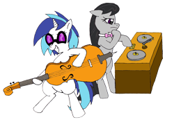 Size: 3088x2175 | Tagged: safe, artist:foxgirlkira, character:dj pon-3, character:octavia melody, character:vinyl scratch, high res, role reversal