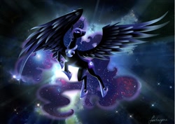 Size: 2117x1500 | Tagged: safe, artist:fantazyme, character:nightmare moon, character:princess luna, female, old version, solo
