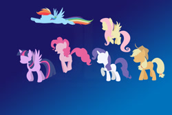 Size: 1024x683 | Tagged: safe, artist:creamy_roux, character:applejack, character:fluttershy, character:pinkie pie, character:rainbow dash, character:rarity, character:twilight sparkle, character:twilight sparkle (alicorn), species:alicorn, species:pony, female, mane six, mare