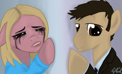 Size: 1725x1053 | Tagged: safe, artist:qemma, doctor who, ponified, ponified tenrose, rose tyler, tenth doctor, the doctor