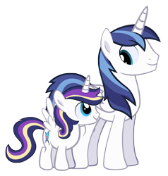 Size: 2553x2685 | Tagged: safe, artist:mrbrandonmac, character:shining armor, oc, oc:excalibur, parent:princess cadance, parent:shining armor, parents:shiningcadance, species:alicorn, species:pony, alicorn oc, alicornified, cute, dynasty, happy, immortality blues no more, offspring, prince shining armor, smiling