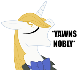 Size: 1828x1651 | Tagged: safe, artist:knadire, artist:knadow-the-hechidna, character:prince blueblood, species:pony, species:unicorn, bored, descriptive noise, male, meme, noble, nobly, reaction image, sleepy, stallion, tired, yawn