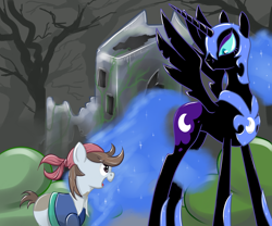 Size: 2000x1666 | Tagged: safe, artist:cyb3rwaste, character:nightmare moon, character:pipsqueak, character:princess luna, costume, duo, pirate