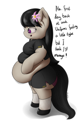 Size: 3000x4785 | Tagged: dead source, safe, artist:php33, character:octavia melody, species:anthro, arm hooves, bbw, belly, cheongsam, clothing, dress, fat, fatavia, female, muffin top, solo, weight gain