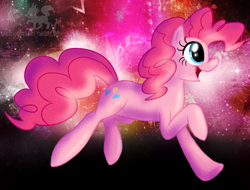 Size: 858x652 | Tagged: safe, artist:thepipefox, character:pinkie pie, species:earth pony, species:pony, female, mare, open mouth, solo, walking