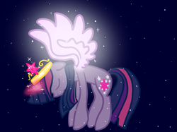 Size: 763x571 | Tagged: safe, artist:le-poofe, character:twilight sparkle, character:twilight sparkle (alicorn), species:alicorn, species:pony, female, glowing wings, mare, solo