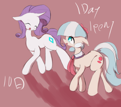 Size: 3342x2954 | Tagged: safe, artist:qicop, character:coco pommel, character:rarity, ship:marshmallow coco, alternate cutie mark, female, lesbian, pixiv, shipping