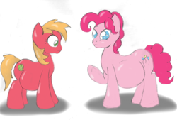 Size: 500x337 | Tagged: safe, artist:mlp-pregnancy-is-magic, character:big mcintosh, character:pinkie pie, bubble berry, macareina, male pregnancy, pregnant, rule 63, tumblr