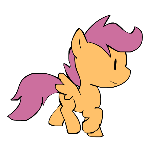 Size: 500x500 | Tagged: safe, artist:deadlycomics, character:scootaloo, animated, female, foal, frame by frame, simple background, solo, transparent background, trotting, walk cycle, walking