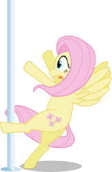 Size: 6000x9241 | Tagged: safe, artist:mandydax, character:fluttershy, absurd resolution, female, pole dancing, simple background, solo, transparent background, vector