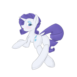 Size: 1700x1700 | Tagged: safe, artist:billysan727, character:rarity, blushing, dock, female, plot, solo, sultry pose