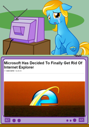 Size: 564x800 | Tagged: safe, artist:staticwave12, oc, oc:internet explorer, browser ponies, crying, exploitable meme, internet browser, internet explorer, meme, obligatory pony, ponified, sad, tv meme