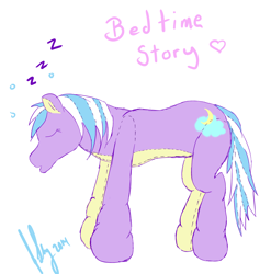 Size: 878x887 | Tagged: safe, artist:sheanar, oc, oc only, oc:bedtime story, pillow pony, sleeping, sleeping while standing, solo