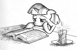 Size: 1172x755 | Tagged: safe, artist:topgull, character:twilight sparkle, female, lineart, reading, solo, tired