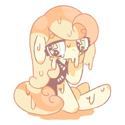 Size: 800x800 | Tagged: safe, artist:wasu, character:carrot top, character:golden harvest, clothing, female, goo pony, original species, pixiv, solo
