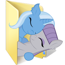 Size: 256x256 | Tagged: safe, artist:lionsca, artist:raritybro, character:maud pie, character:trixie, species:pony, species:unicorn, ship:mauxie, computer icon, female, folder, hug, lesbian, mare, shipping