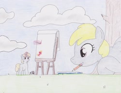 Size: 3192x2450 | Tagged: safe, artist:ponysubmarine, character:chirpy hooves, character:dipsy hooves, brother and sister, chirpy hooves, request, traditional art, writing