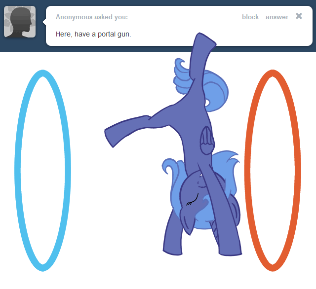 Size: 640x586 | Tagged: safe, artist:tootootaloo, character:princess luna, species:alicorn, species:pony, animated, anonymous, ask, ask princess luna, cartwheel, crossover, cute, female, filly, gif, loop, mare, portal, portal (valve), simple background, solo, tumblr, white background, woona