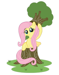 Size: 4500x5700 | Tagged: safe, artist:ostichristian, character:fluttershy, absurd resolution, female, fluttertree, solo, tree, tree costume