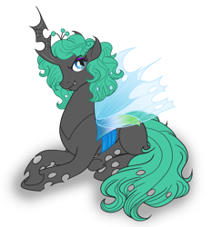 Size: 900x963 | Tagged: safe, artist:akuoreo, oc, oc only, oc:ebony, species:changeling, fanfic:a voice among the strangers, changeling queen, changeling queen oc, female, solo