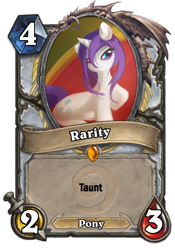 Size: 400x573 | Tagged: safe, artist:cenit-v, character:rarity, card, crossover, hearthstone