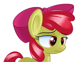 Size: 1250x1000 | Tagged: safe, artist:sykobelle, character:apple bloom, female, sad, simple background, solo, transparent background