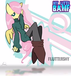 Size: 3168x3392 | Tagged: safe, artist:ryuukiba, character:fluttershy, species:anthro, female, high res, solo