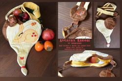 Size: 3872x2592 | Tagged: safe, artist:baraka1980, character:applejack, character:winona, apple, craft, food, handbag, irl, photo