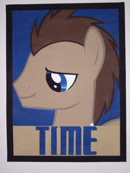 Size: 900x1200 | Tagged: safe, artist:iceroadlion, character:doctor whooves, character:time turner, painting, poster, time