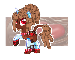 Size: 600x478 | Tagged: safe, artist:mlpdarksparx, oc, oc only, adoptable, chocolate fountain, food, food pony, original species, ponified, solo