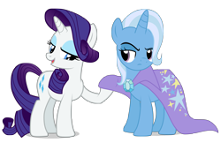 Size: 4629x3000 | Tagged: safe, artist:vectorshy, character:rarity, character:trixie, species:pony, species:unicorn, .ai available, female, lesbian, mare, rarixie, shipping, simple background, transparent background, vector