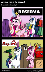 Size: 1944x3136 | Tagged: safe, artist:witkacy1994, character:princess cadance, character:shining armor, clothing, comic, grumpy, hardware store, shopping