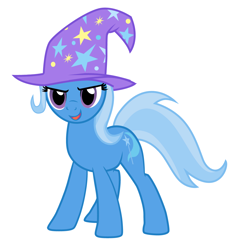 Size: 1026x1104 | Tagged: safe, artist:n238900, character:trixie, character:twilight sparkle, species:pony, species:unicorn, alternate hairstyle, eye color change, eyelashes, female, mare, paint, solo, trixie's hat
