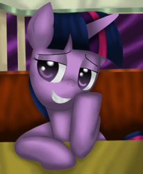 Size: 1237x1500 | Tagged: safe, artist:king-sombrero, character:twilight sparkle, character:twilight sparkle (alicorn), species:alicorn, species:pony, episode:the saddle row review, g4, my little pony: friendship is magic, female, looking at you, scene interpretation, smuglight sparkle, solo