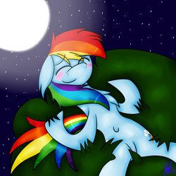 Size: 2500x2500 | Tagged: safe, artist:hurricanestarpegasus, character:rainbow dash, belly button, female, moon, night, solo