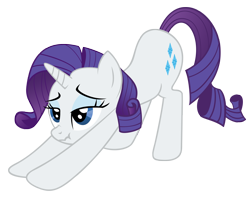 Size: 2324x1855 | Tagged: safe, artist:luckysmores, character:rarity, species:pony, species:unicorn, exploitable meme, female, iwtcird, mare, scrunchy face, simple background, solo, stretching, transparent background
